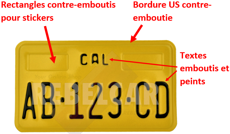 Plaque dimmatriculation personnalisée de moto California avec VOTRE TEXTE /  Plaque dimmatriculation de moto personnalisée de Californie / Plaque  dimmatriculation de moto de Californie -  France