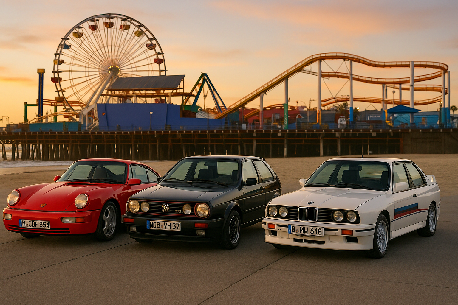 Porsche 969, Golf 2 GTI, BMW E30 Alpina - black aluminum plates