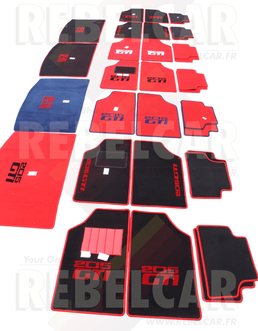 Illustration – 205 GTI custom floor mats layout